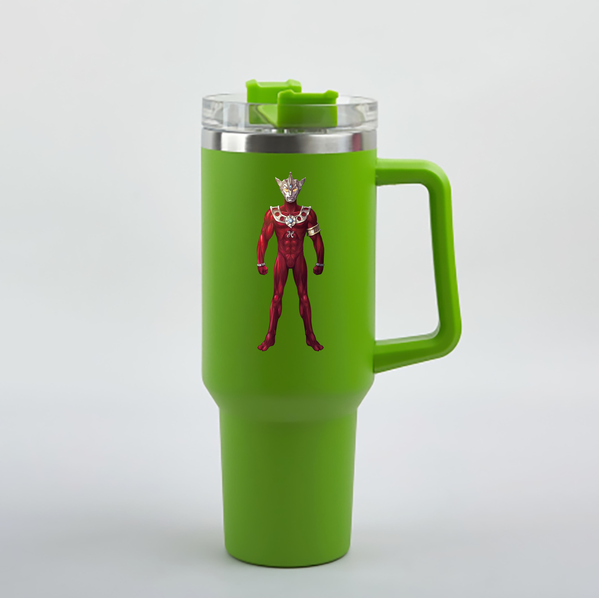 （画像用） ウルトラマン Ultraman 1200mL車用タンブラー - クリスタルステッカー（プラスチックストロー付き）